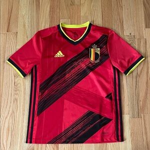 Adidas Kids Red and Black Soccer Jersey Germany